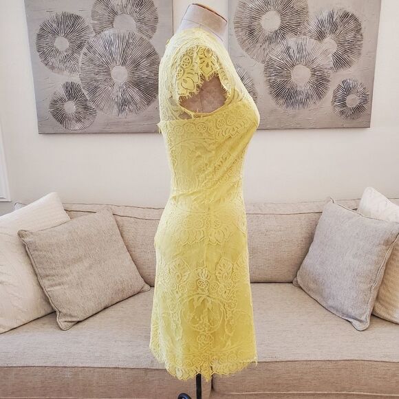 BB Dakota Jayce Lace Sheath Cocktail Dress size 8 in Citrus - NEW - Picture 6 of 14
